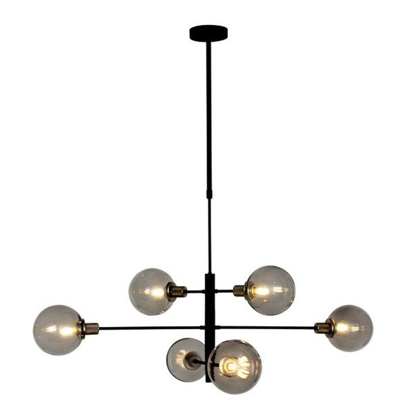 Steinhauer Moderne hanglamp Constellation 6-lichts zwart