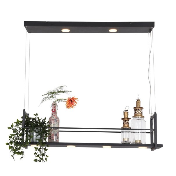 Anne Lighting Industrieel - Modern - Hanglamp - 6 lichts - Zwart - Tør