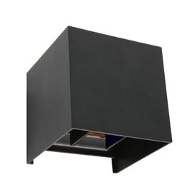 Wandlamp Muro 2-lichts zwart vierkant