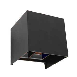 Wandlamp Muro 2-lichts zwart vierkant