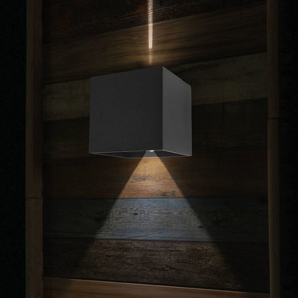 Steinhauer Modern wandlamp Muro 2-lichts vierkant zwart