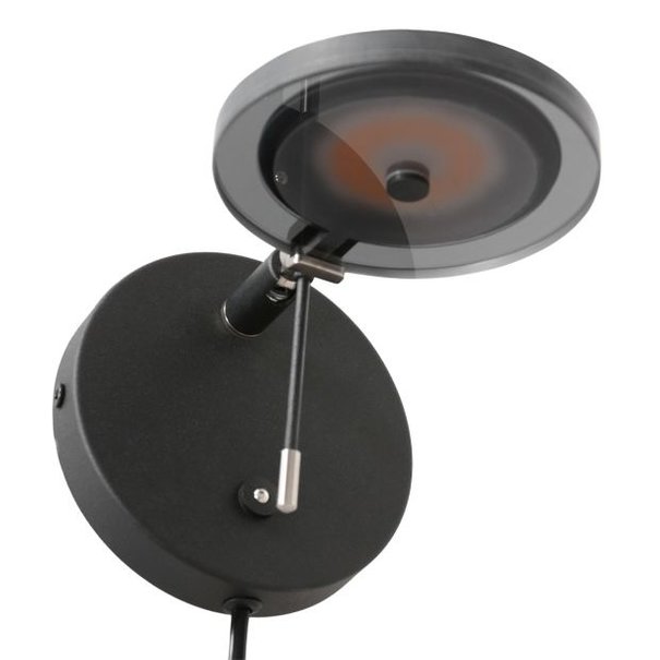 Steinhauer Modern wandlamp Turound 1-lichts zwart met smoke glas