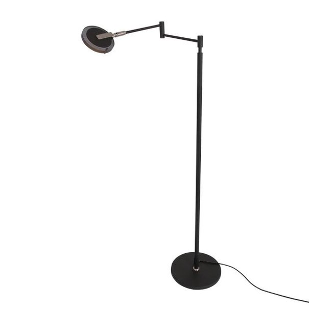 Steinhauer Modern vloerlamp Turound 1-lichts zwart met smoke glas