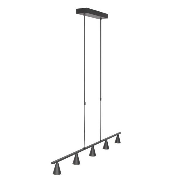 Steinhauer Moderne hanglamp Vortex 5-lichts zwart
