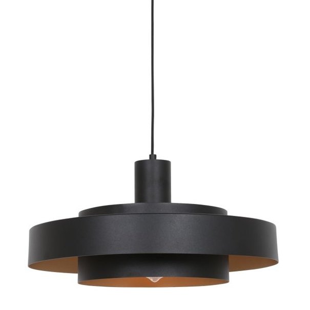 Anne Lighting Moderne - Hanglamp - 1 Lichts - Zwart - Goud - Dubbel - Flinter