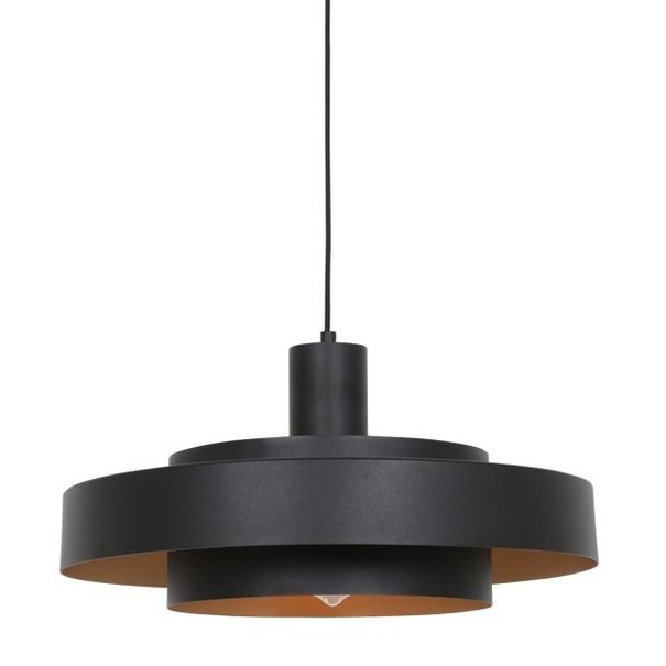 Anne Lighting Retro hanglamp Flinter dubbel 1-lichts zwart goud