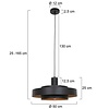 Anne Lighting Retro hanglamp Flinter dubbel 1-lichts zwart goud