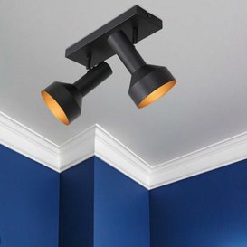 Opbouwspot Bundle 2-lichts zwart goud