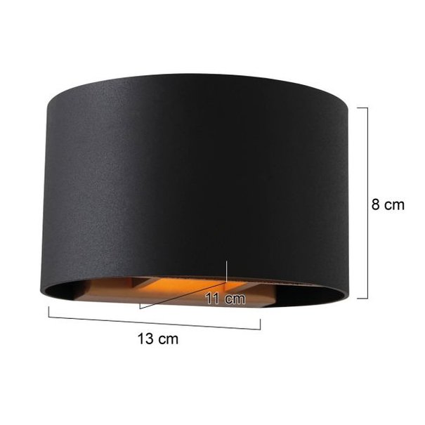 Steinhauer Moderne wandlamp Muro 1-lichts 13 cm zwart