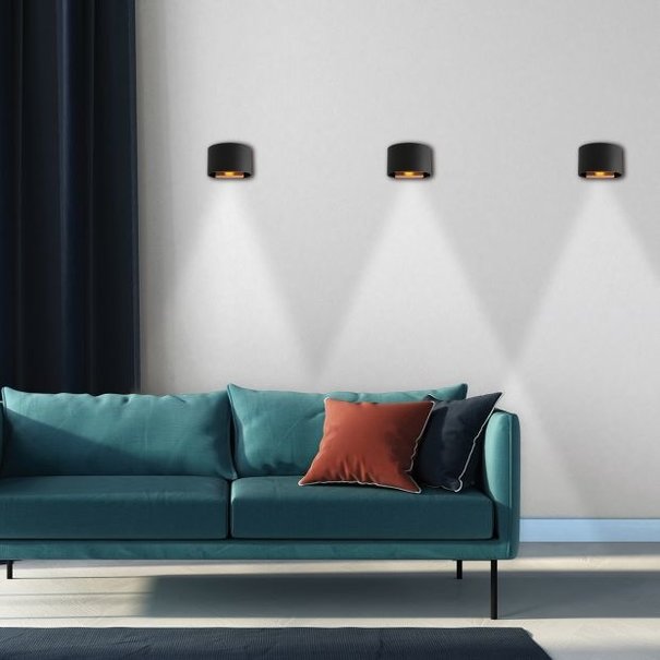 Steinhauer Moderne wandlamp Muro 1-lichts 13 cm zwart