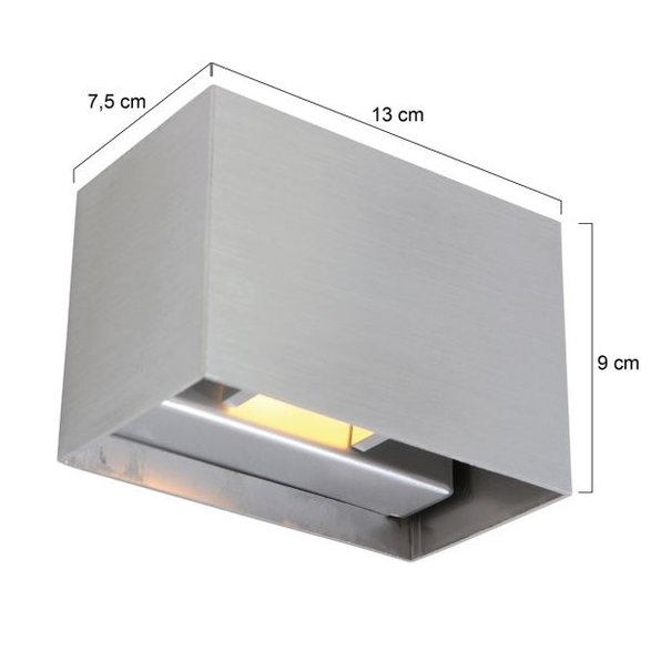 Steinhauer Moderne wandlamp Muro 1-lichts Rechthoek staal