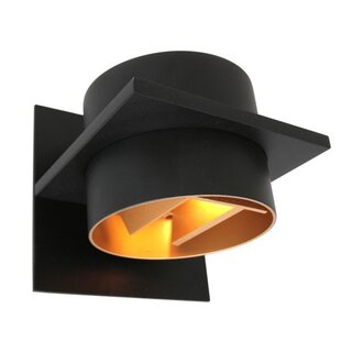 Wandlamp Muro 1-lichts zwart rond