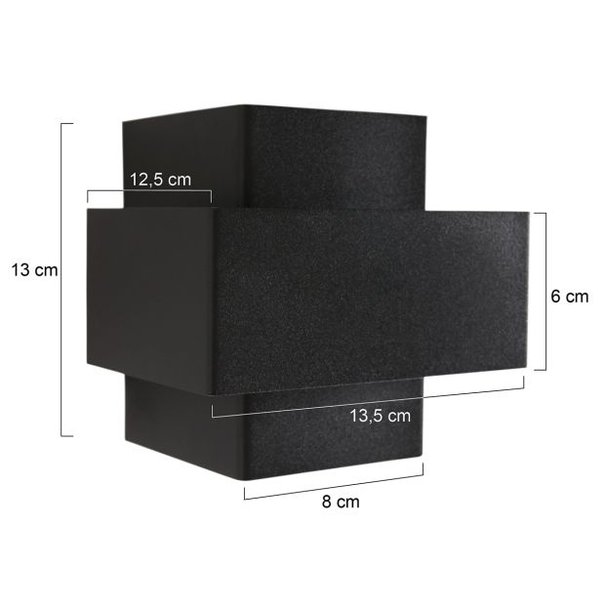Steinhauer Moderne wandlamp Muro 1-lichts 13,5 cm zwart