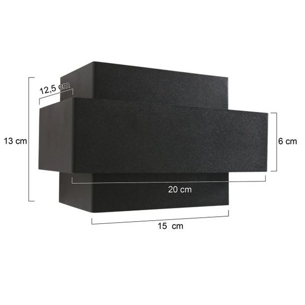 Steinhauer Moderne wandlamp Muro 2-lichts zwart goud