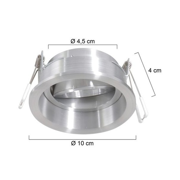 Steinhauer Modern - Inbouwspot - 1 Lichts - Staal - 10 cm - Pélite