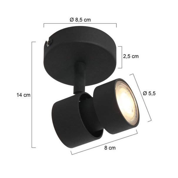 Steinhauer Moderne plafondlamp Natasja 1-lichts zwart