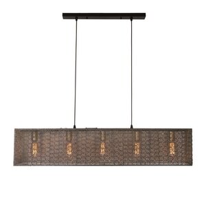 Freelight Industrieel hanglamp Avola 5-lichts zwart goud
