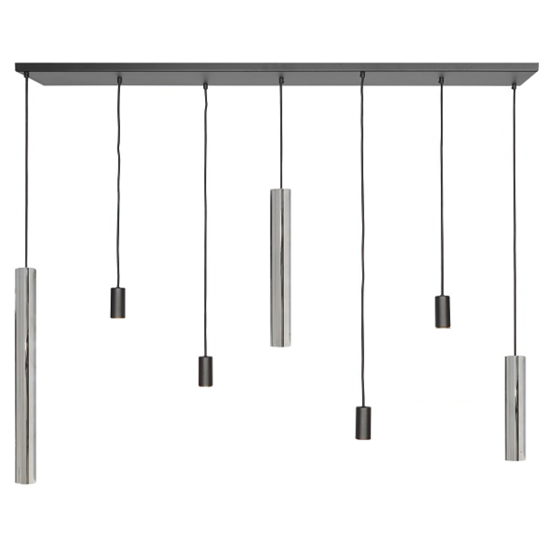 Ztahl Moderne hanglamp Riva 7-lichts vernikkeld