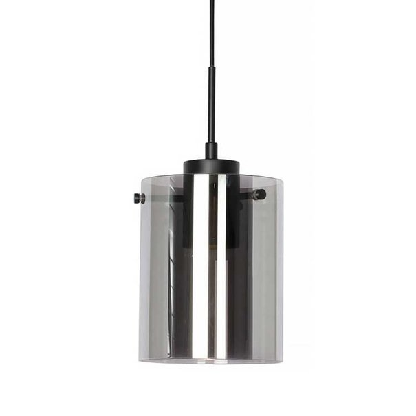 Freelight Moderne hanglamp Interno 3-lichts zwart met smoke glas