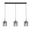 Freelight Moderne hanglamp Interno 3-lichts zwart met smoke glas