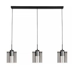Hanglamp Interno 3-lichts zwart met smoke glas