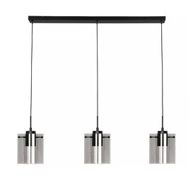Hanglamp Interno 3-lichts zwart smoke glas