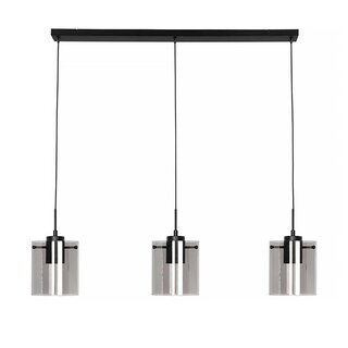 Hanglamp Interno 3-lichts zwart smoke glas