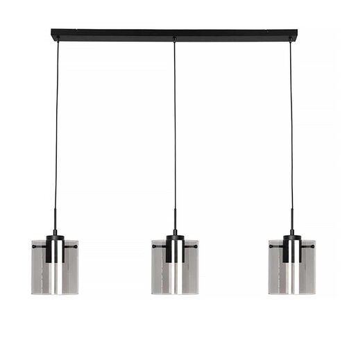 Moderne hanglamp Interno 3-lichts zwart met smoke glas