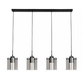 Hanglamp Interno 4-lichts zwart smoke glas