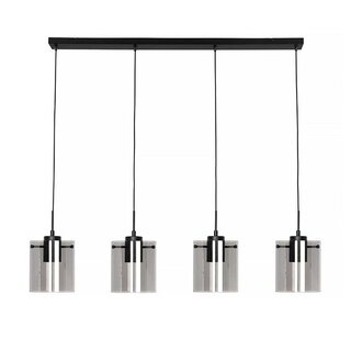 Hanglamp Interno 4-lichts zwart smoke glas