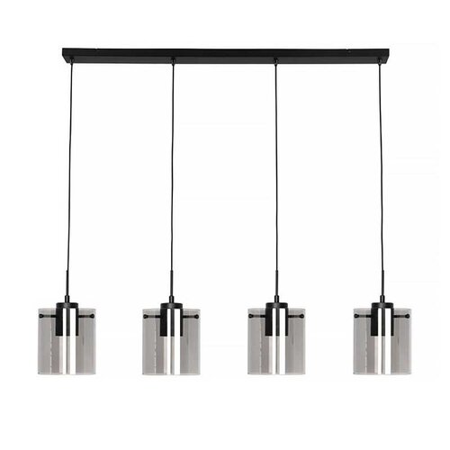 Moderne hanglamp Interno 4-lichts zwart met smoke glas