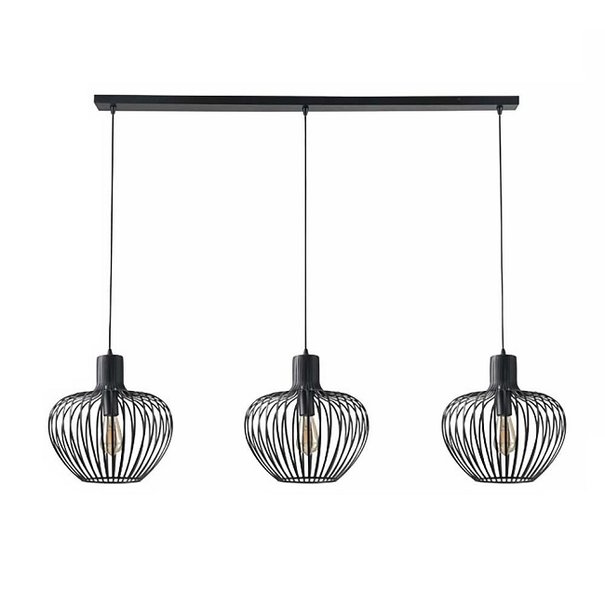 Freelight Modern hanglamp Arraffone 3-lichts zwart