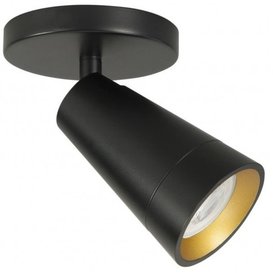 Opbouwspot Petunia 1-licht  rond zwart/goud