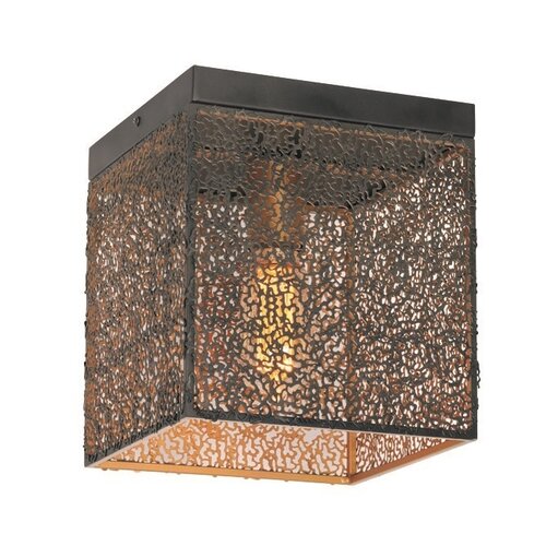 Industriële plafondlamp Avola 22 cm zwart goud