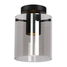 Plafondlamp Interno zwart met smoke glas