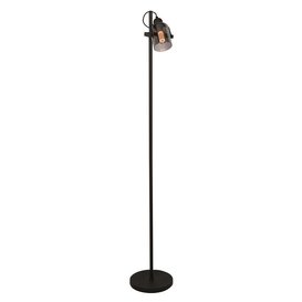 Vloerlamp Fumoso zwart met smoke glas