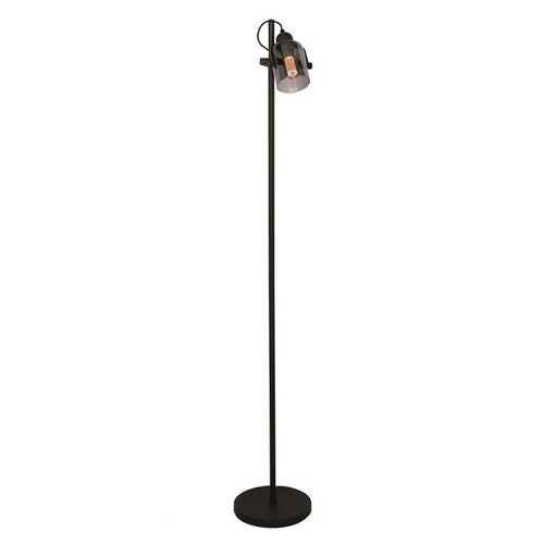 Moderne vloerlamp Fumoso 1-lichts zwart met smoke glas