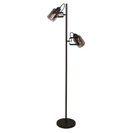 Vloerlamp Fumoso 2-lichts zwart met smoke glas