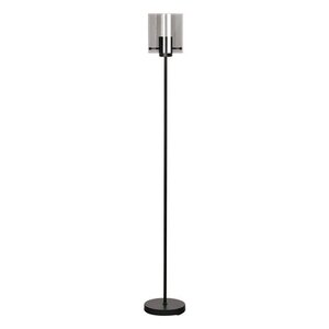 Freelight Moderne vloerlamp Interno 1-lichts zwart met smoke glas