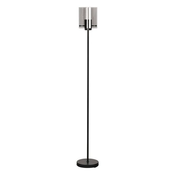 Freelight Moderne vloerlamp Interno 1-lichts zwart met smoke glas