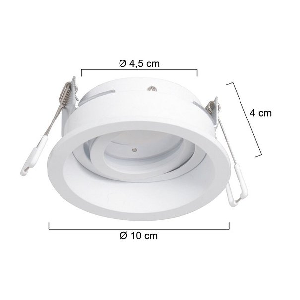 Steinhauer Modern Inbouwspot Pélite 1-lichts 10 cm wit