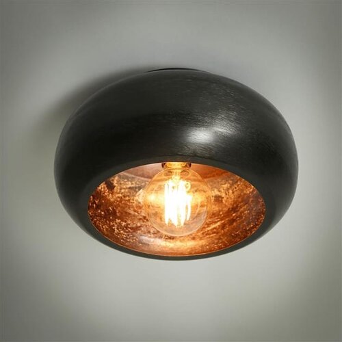 Industriële plafondlamp Zenzi Ø34 cm zwart nikkel