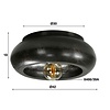 BelaLuz Industriële plafondlamp Zenzi Ø42 cm zwart nikkel