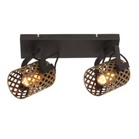Opbouwspot Aureo 2-lichts zwart goud