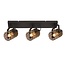 Freelight Industrieel - Opbouwspot- 3 Lichts - Zwart - Goud - Aureo