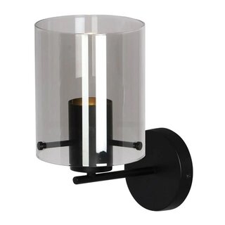 Wandlamp Interno zwart met smoke Glas