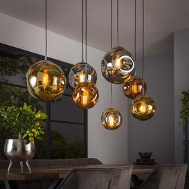 Hanglamp Mira 7-lichts gekleurde glazen