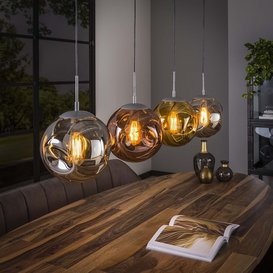 Hanglamp Mira 4-lichts gekleurde glazen