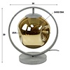 BelaLuz Design Modern tafellamp Mira 1-lichts oud zilver met goud glas