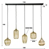 BelaLuz Design Moderne hanglamp Clasi 5-lichts goud met amber glas